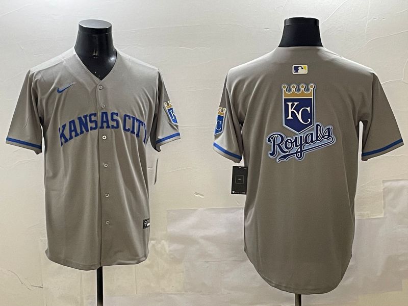 Men Kansas City Royals Blank Grey Game 2025 Nike MLB Jersey style 2